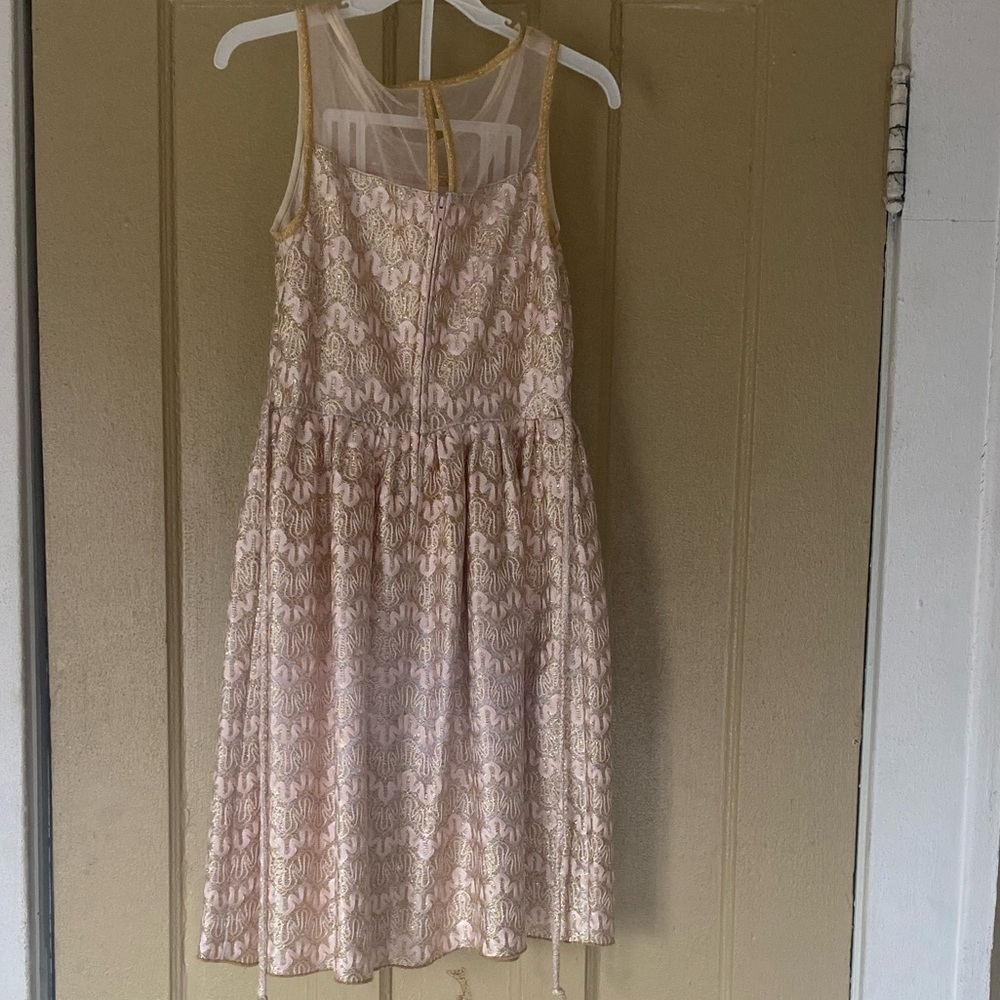 Speechless Pink Lace Dress with Gold Trim